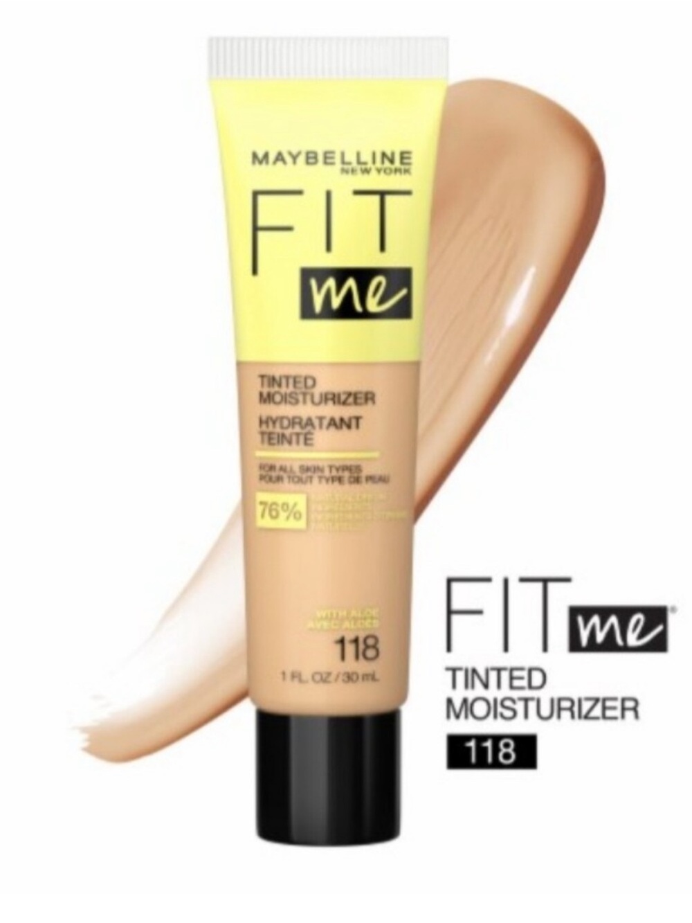 NEW 118 Maybelline Fit Me Tinted Moisturizer with Aloe, Natural Coverage